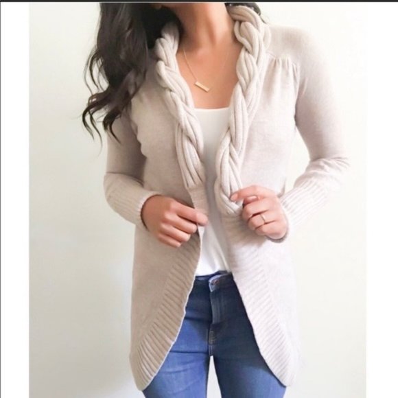 BCBGeneration Black Braided Cardigan Large - Picture 8 of 8